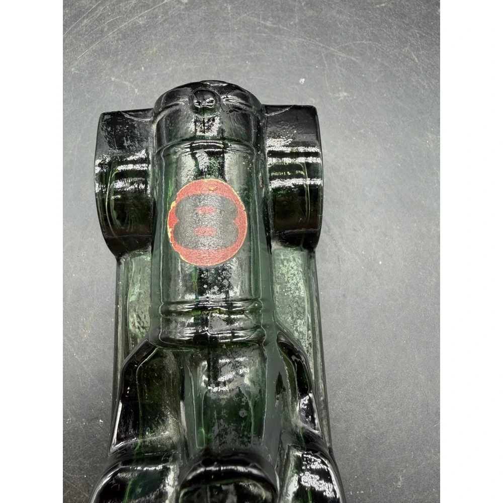 Vintage Avon Sterling Six Emerald Green Glass Car Decanter Bottle 1900s Roadster